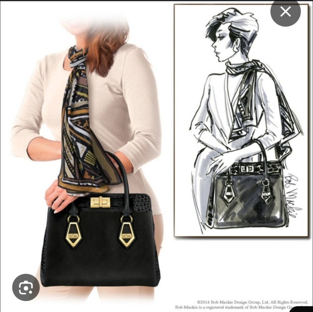 Vintage Bob Mackie The Bradford‎ Exchange Alligator Black Purse